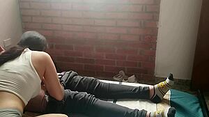 jovencita cachonda masturbates and sucks my cock