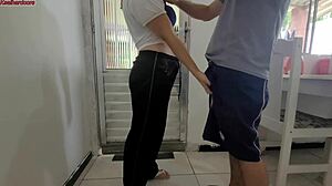 minha vizinha sempre manda sua enteada em casa para me pedir ovos, and i end up banging her hard in the kitchen.