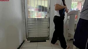 minha vizinha sempre manda sua enteada em casa para me pedir ovos, and i end up banging her hard in the kitchen.