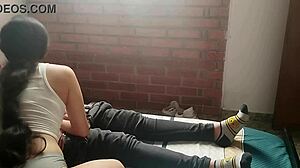 jovencita cachonda masturbates and sucks my cock