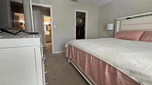 Ebony woman masturbates, sucks cock, licks ass, kisses balls, jerks BBC to massive load