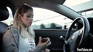 sexy blonde teen 18+ jumps on partner's big black dick