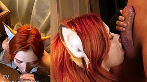 Cute Fox Sucks Big Dick Cum On Face