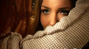 sensual tight lesbian slave moans loudly as madame fingers and kisses her bound body