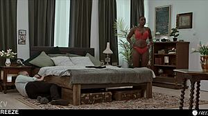 Time traveler face fucks natural black girl in interracial freeze sex 😏