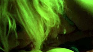 Sexy hot blonde beauty shares steamy smoke moment with partner