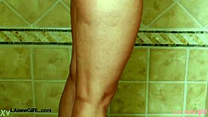 teen blonde model took a shower