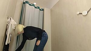 hidden camera captures girl changing in public locker room