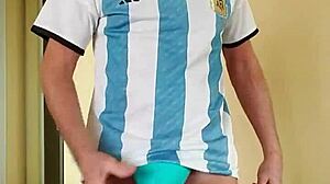 pervy papifachero rubs his bulge in thong to stay warm in snowy argentina