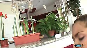 Big-Assed Brunette With Small Tits Gives Excellent Head