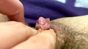 Huge clitoris rubbing and jerking leads to orgasm