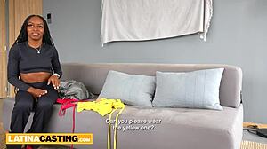 latina casting - skinny brown slut ass fucked hard by big white cock