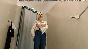 hidden camera captures girl changing in public locker room