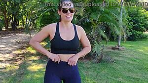 Police Caught The Milf Sucking A Young Guy In The Public Park Just In Time! 😏