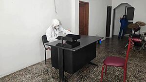 The Doctor Has Sensual Sex with His Secretary in the Office, Riding Him on the Desk at Work