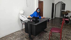 The Doctor Has Sensual Sex with His Secretary in the Office, Riding Him on the Desk at Work