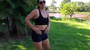 Police Caught The Milf Sucking A Young Guy In The Public Park Just In Time! 😏