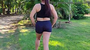 Police Caught The Milf Sucking A Young Guy In The Public Park Just In Time! 😏