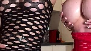 lesbian threesome with 3 perfect girls ends in a foursome with a boy with a very hard cock in their wet pussies