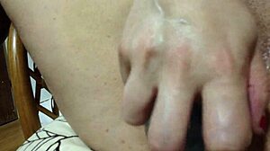 Blonde Tattooed Girl Masturbates with Dildo