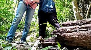 Feeling excited flashing mother-in-law's ass outdoors