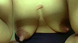 Naked Housewife Plays Video Game in Living Room