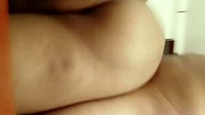 Bbw masturbates horny pussy in doggy position with cock