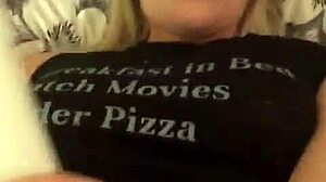 Blonde amateur masturbates shaved pussy to solo orgasm with vibrator