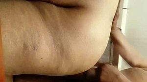 Bbw masturbates horny pussy in doggy position with cock