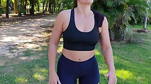 Police Caught The Milf Sucking A Young Guy In The Public Park Just In Time! 😏