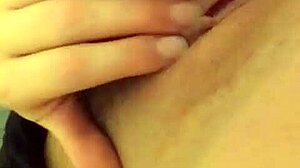 Blonde amateur masturbates shaved pussy to solo orgasm with vibrator