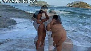 Amigas Reunite at the Beach in Public