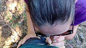 Police Caught The Milf Sucking A Young Guy In The Public Park Just In Time! 😏