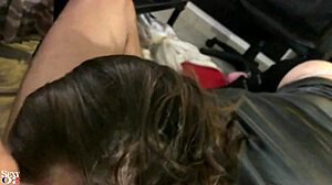 French Amateur In Leather Pants Rimming Doggystyle POV