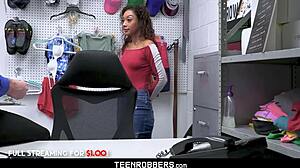 Guard Examines Teen Thief's Ass Inappropriately