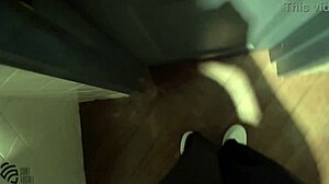 a horny slut jerk off in the toilet of a nightclub