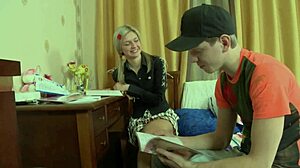 Barely of Age Tatyana Konovalova a Whore with Light Hair Gets Her Ass Opened