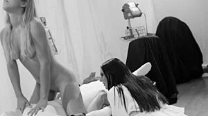 Latina babe weird experiment with busty milf