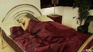 Lesbian blonde bimbos with fake tits eat each other out before fucking with sex toys 😘