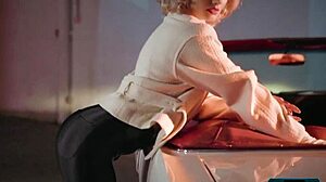 big round ass milf blonde polina striptease for playboy in convertible