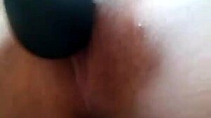 Latina virgin uses vibrator on shaved pussy outdoors intensely