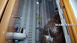 Ebony nigerian couple shower standing doggystyle fuck - mara exotic 😍