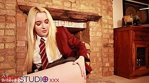 college student stuffs panties for fetish fun