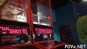 Porn young 18+s gals compete in blowjob and fucking games