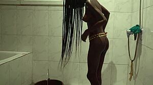 dolcina sexy showering perfect skinny african body like wow