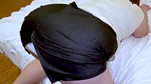 Stepmom Kneels On Bed! Stepson Sees And Approaches For Intense Anal Fuck!