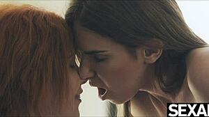 flexible lesbian eats her sexy redhead girlfriends hot pussy