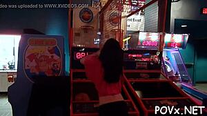 Porn young 18+s gals compete in blowjob and fucking games