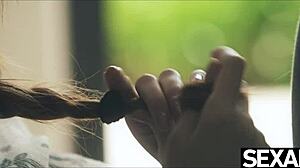 flexible lesbian eats her sexy redhead girlfriends hot pussy