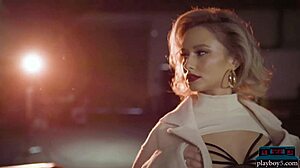 big round ass milf blonde polina striptease for playboy in convertible